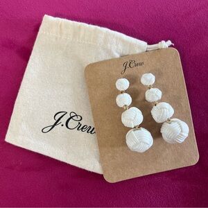 J.Crew Love Knot Drop Earring in White NWT